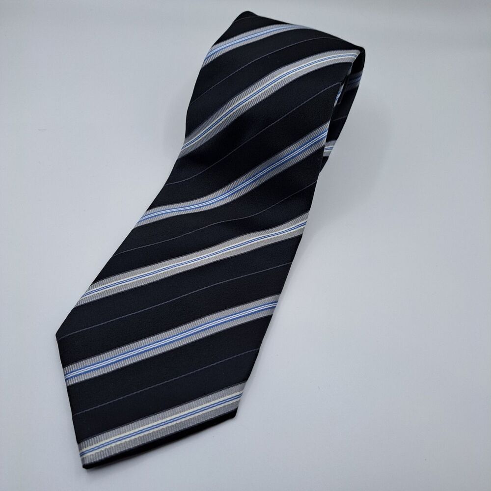 Donald J Trump Signature Collection Necktie 100% Silk Tie Black Gray 57 x 4